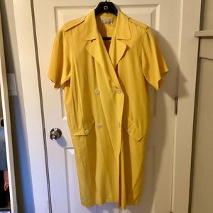 Silk Studio Women’s Vintage Short Sleeve Dress - Canary Yellow